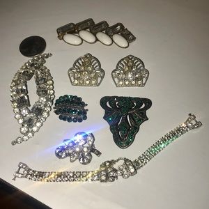 Lot of Vintage Rhinestone Pieces for Crafting!